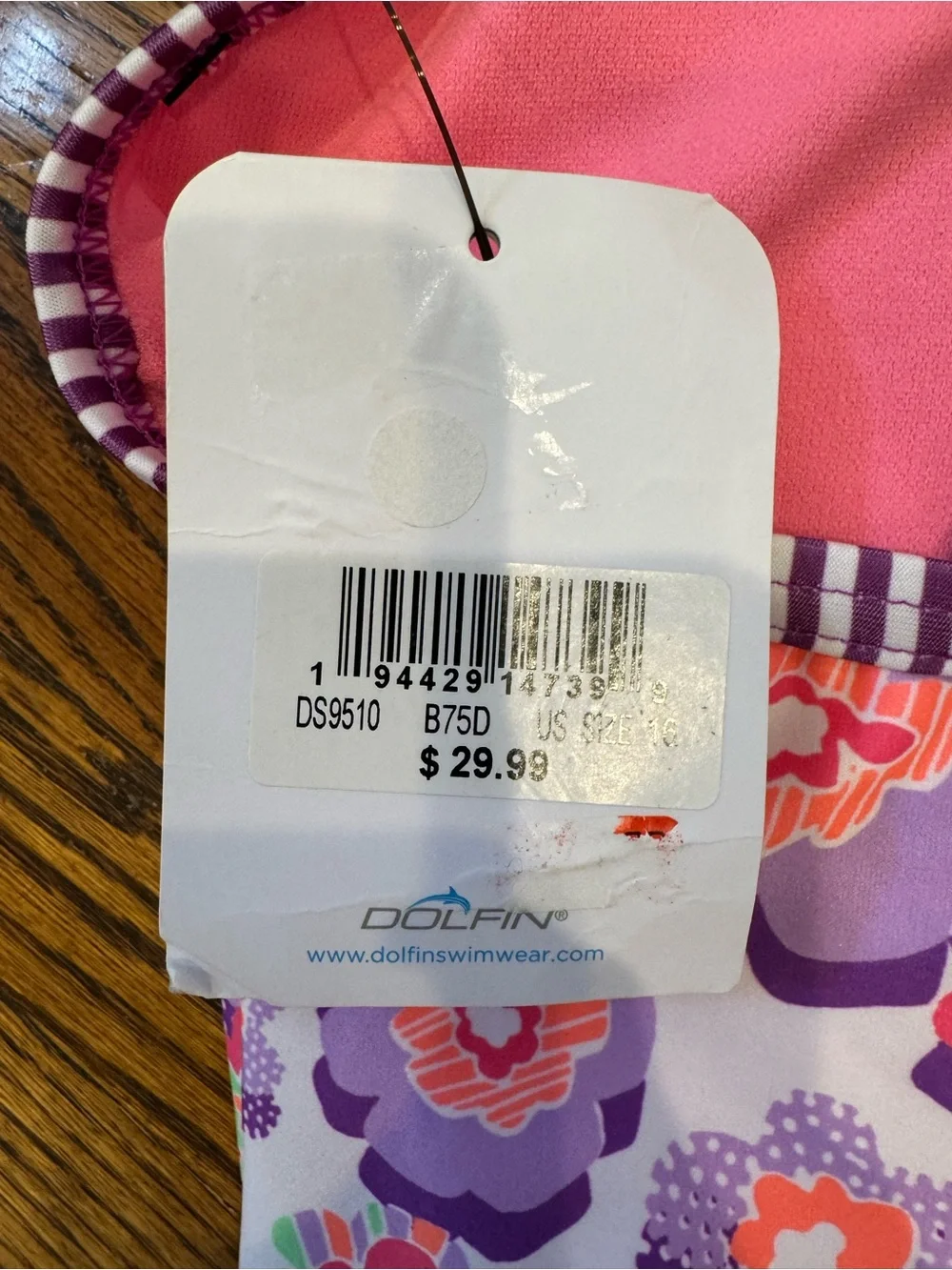 NWT New DOLFIN UGLIES Girls Criss Cross Back Racing Swimsuit Purple Floral 16